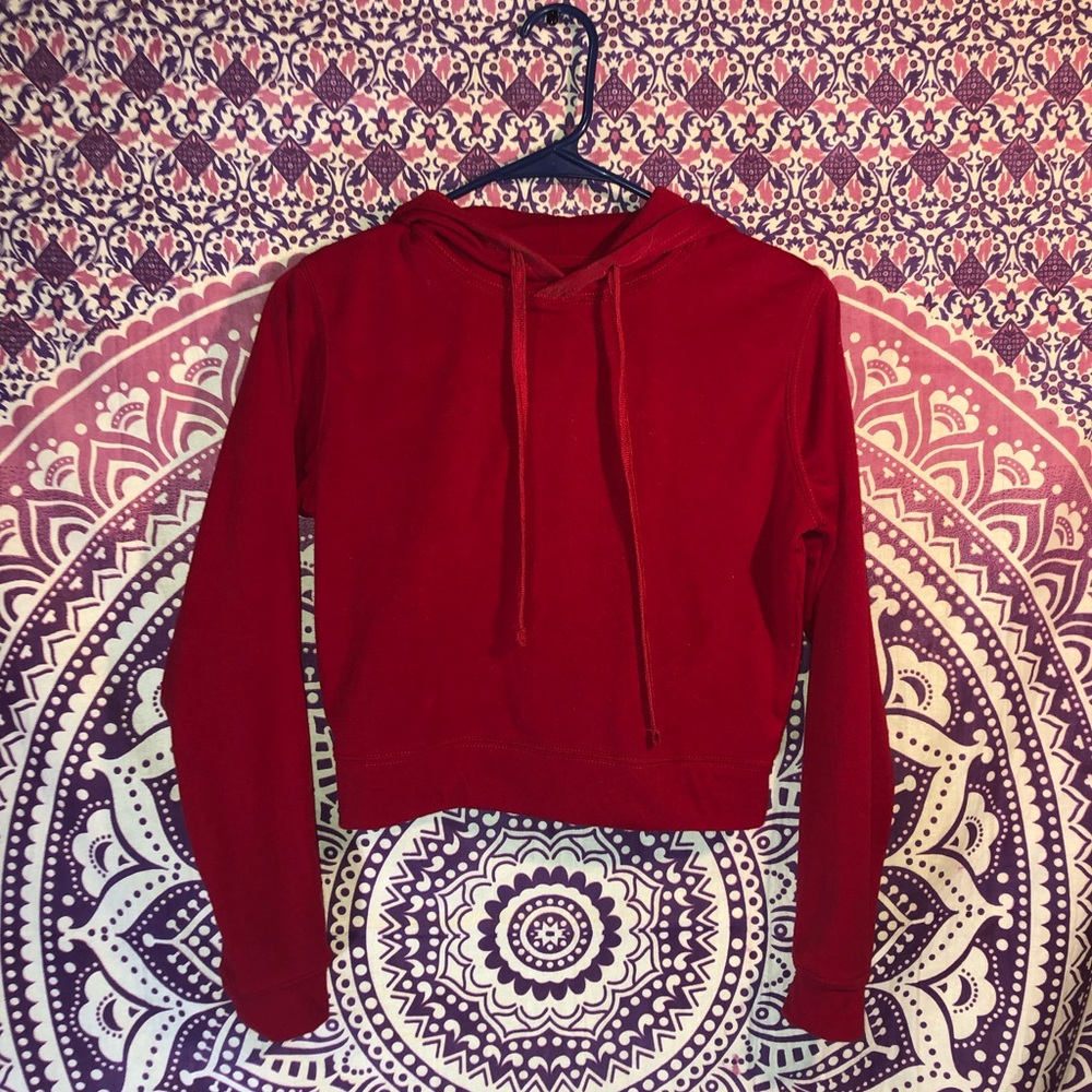 red crop top sweater